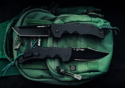 black and green handle knife