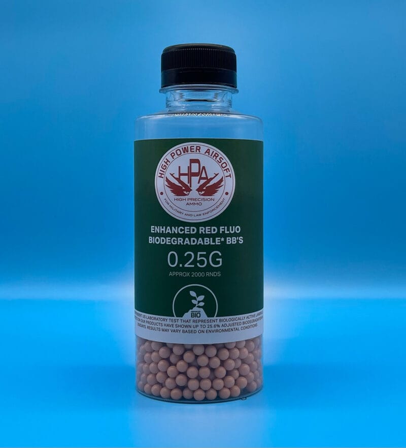 HPA 0.25g FLUO Biodegradable Red Tracer Airsoft BBs