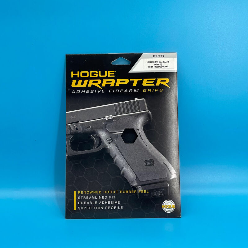 Wrapter Adhesive Grip for GLOCK 19, 23, 32, 38 (Gen 3): Rubber (Grain Texture) - Black