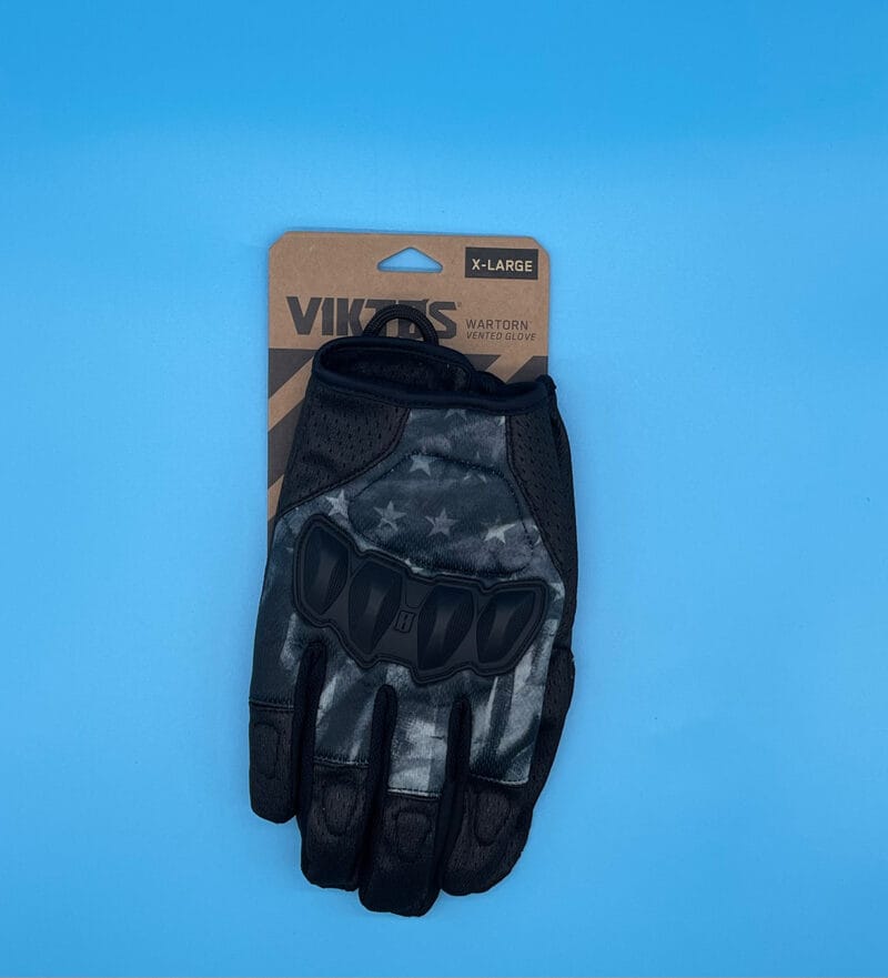 WARTORN VENTED GLOVE FLAG BLACK