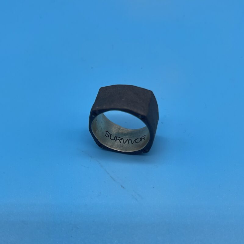 Strong + True Wide Ring [Black Sterling]