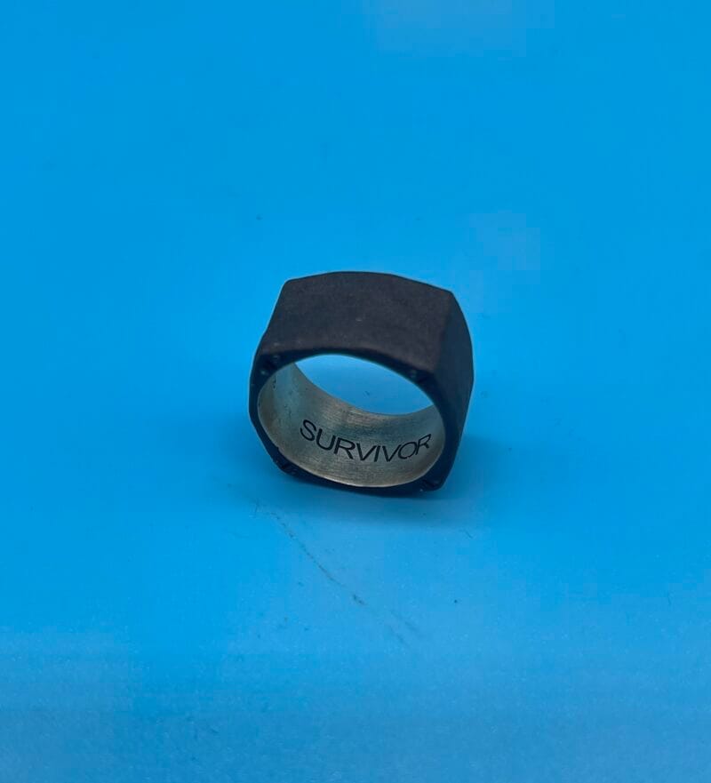 Strong + True Wide Ring [Black Sterling]